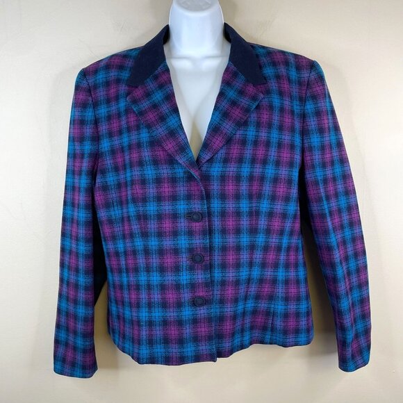 Pendleton Jackets & Blazers - Pendleton Vintage Womens Wool Plaid Blazer Size 14 Corpcore Old Money Jacket